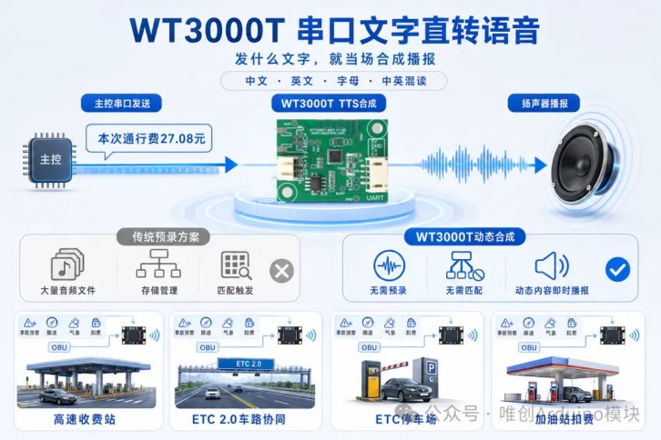 重新定义ETC播报 WT3000TX免预录音，扣费金额实时播报